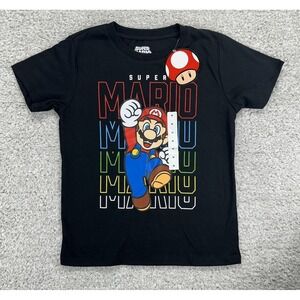 Super Mario T-Shirt Black‎ Mens Small New Nintendo 2021 Video Game Cotton Tee